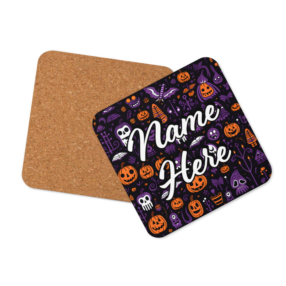 Personalized Halloween Coasters | Wedding, Housewarming Gift | Custom Coaster Set | Extra Thick Coasters | Wedding Favors Coasters