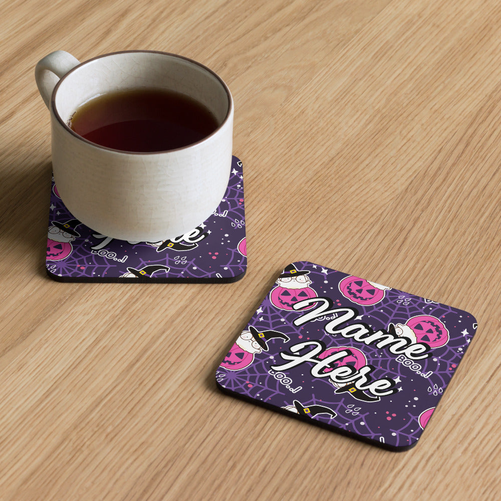 Personalized Halloween Coasters | Wedding, Housewarming Gift | Custom Coaster Set | Extra Thick Coasters | Wedding Favors Coasters