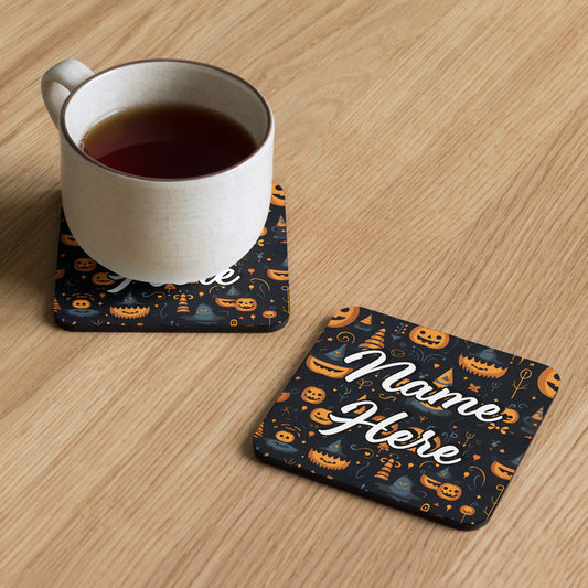 Personalized Halloween Coasters | Wedding, Housewarming Gift | Custom Coaster Set | Extra Thick Coasters | Wedding Favors Coasters