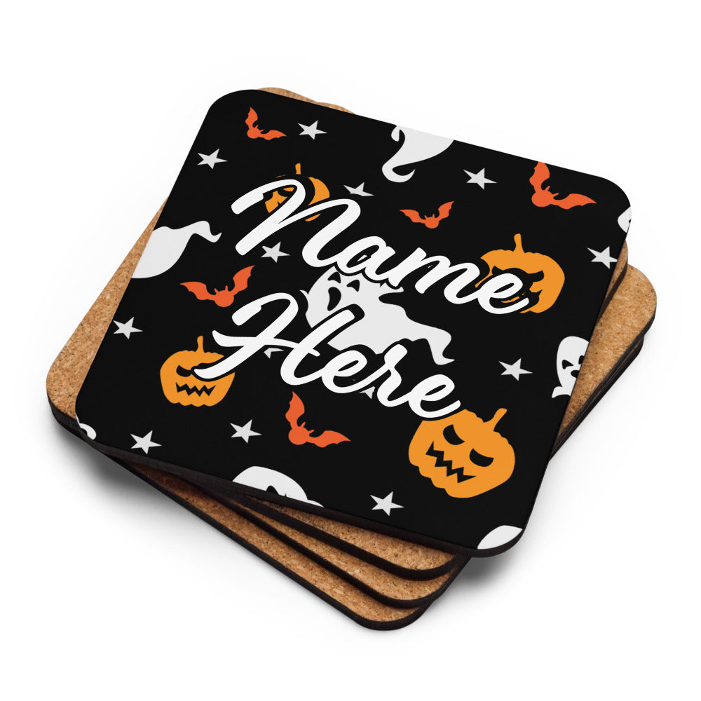 Personalized Halloween Coasters | Wedding, Housewarming Gift | Custom Coaster Set | Extra Thick Coasters | Wedding Favors Coasters