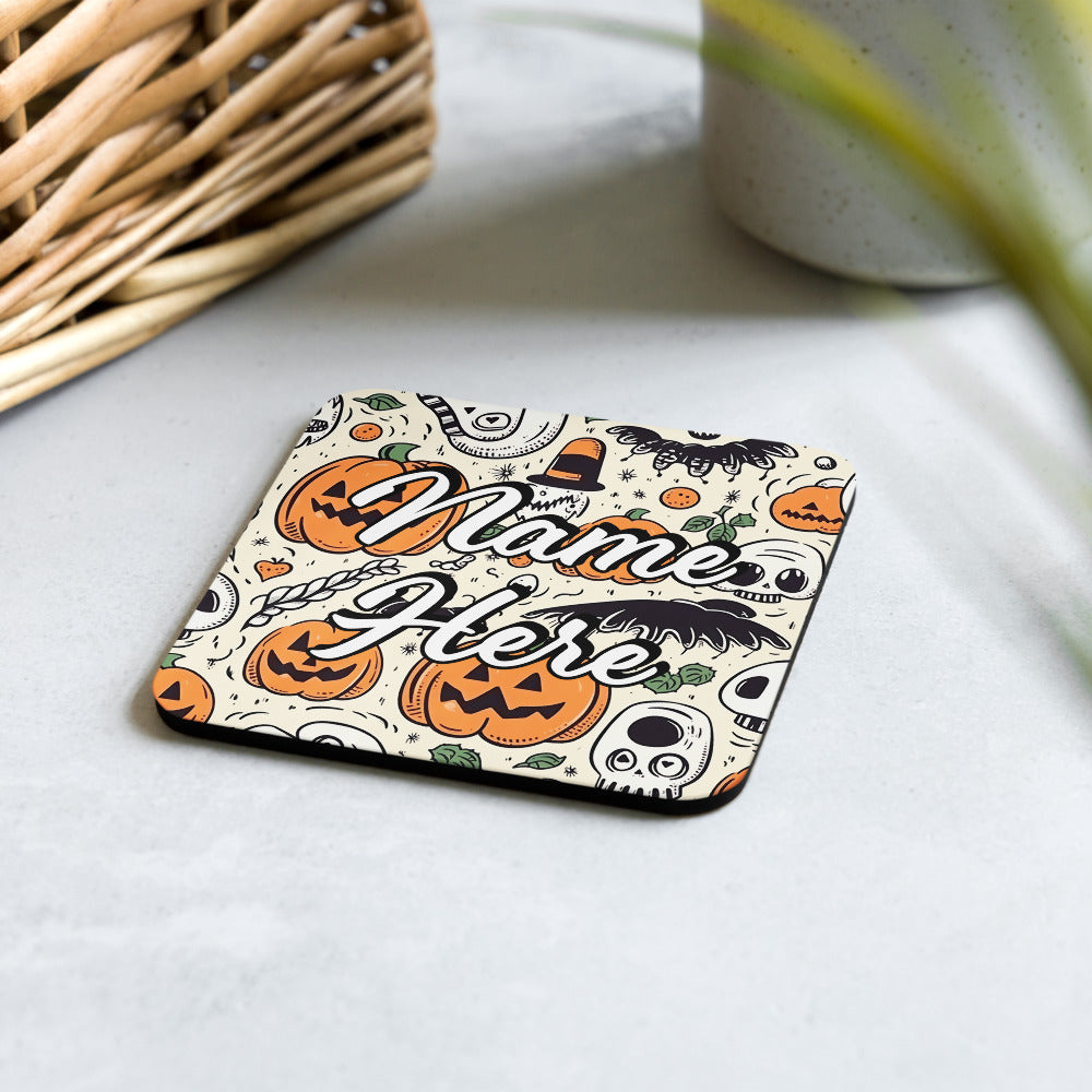 Personalized Halloween Coasters | Wedding, Housewarming Gift | Custom Coaster Set | Extra Thick Coasters | Wedding Favors Coasters