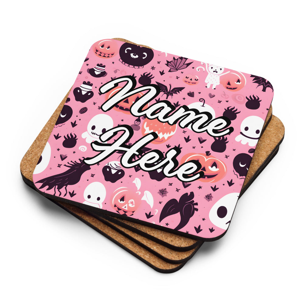 Personalized Halloween Coasters | Wedding, Housewarming Gift | Custom Coaster Set | Extra Thick Coasters | Wedding Favors Coasters