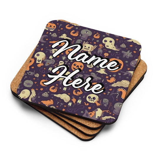 Personalized Halloween Coasters | Wedding, Housewarming Gift | Custom Coaster Set | Extra Thick Coasters | Wedding Favors Coasters