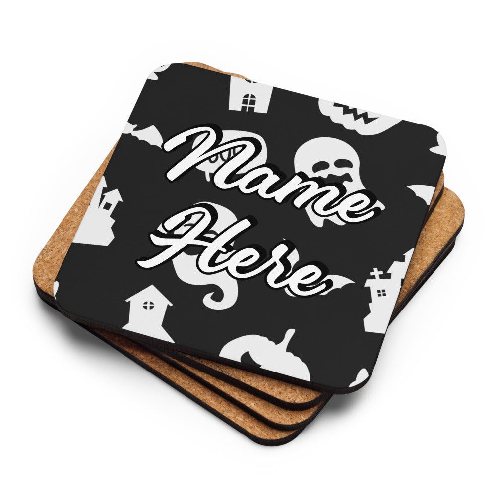 Personalized Halloween Coasters | Wedding, Housewarming Gift | Custom Coaster Set | Extra Thick Coasters | Wedding Favors Coasters