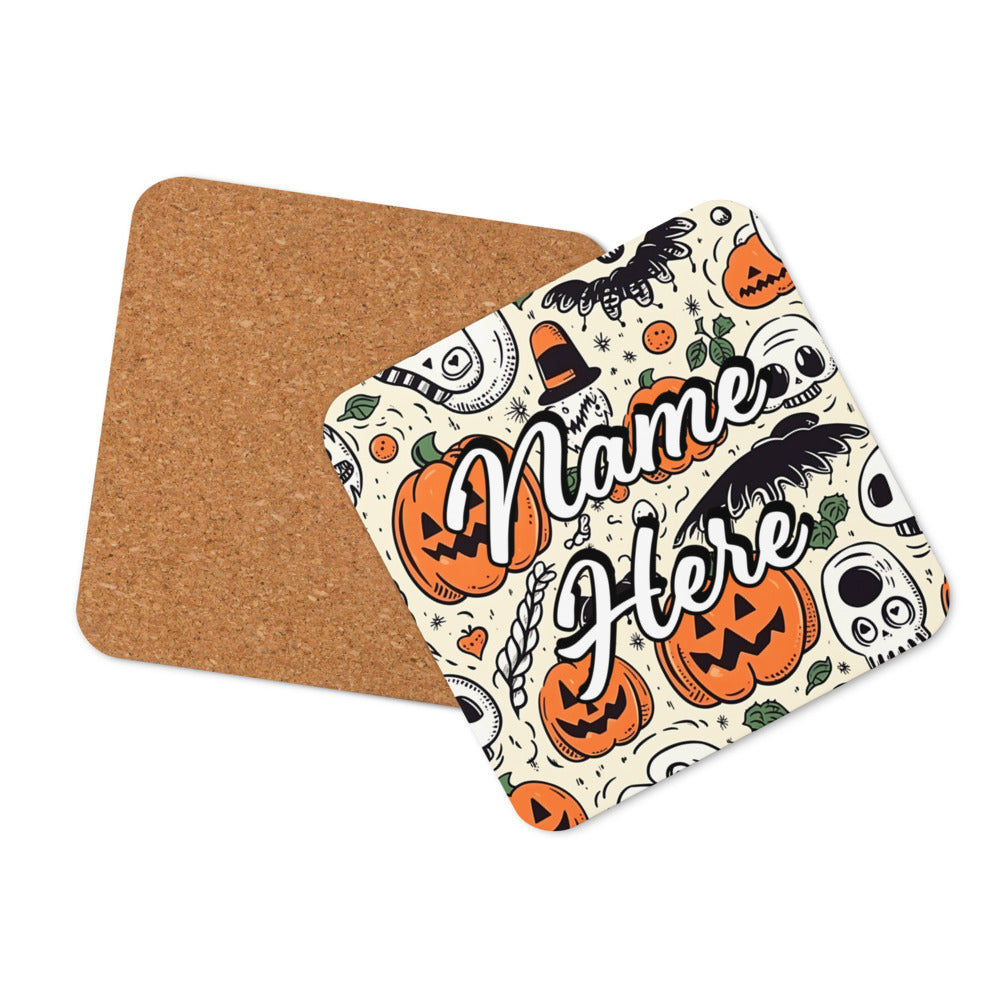 Personalized Halloween Coasters | Wedding, Housewarming Gift | Custom Coaster Set | Extra Thick Coasters | Wedding Favors Coasters