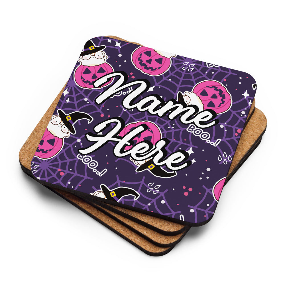 Personalized Halloween Coasters | Wedding, Housewarming Gift | Custom Coaster Set | Extra Thick Coasters | Wedding Favors Coasters