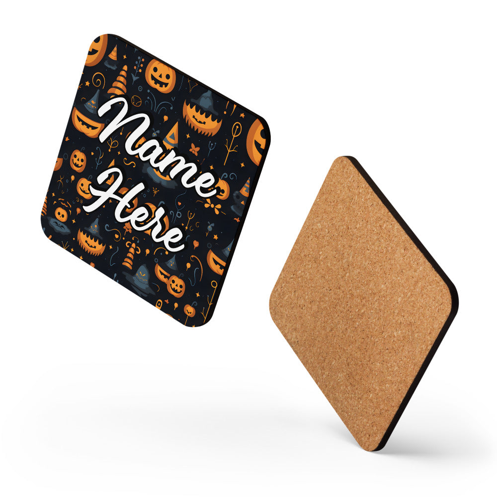 Personalized Halloween Coasters | Wedding, Housewarming Gift | Custom Coaster Set | Extra Thick Coasters | Wedding Favors Coasters