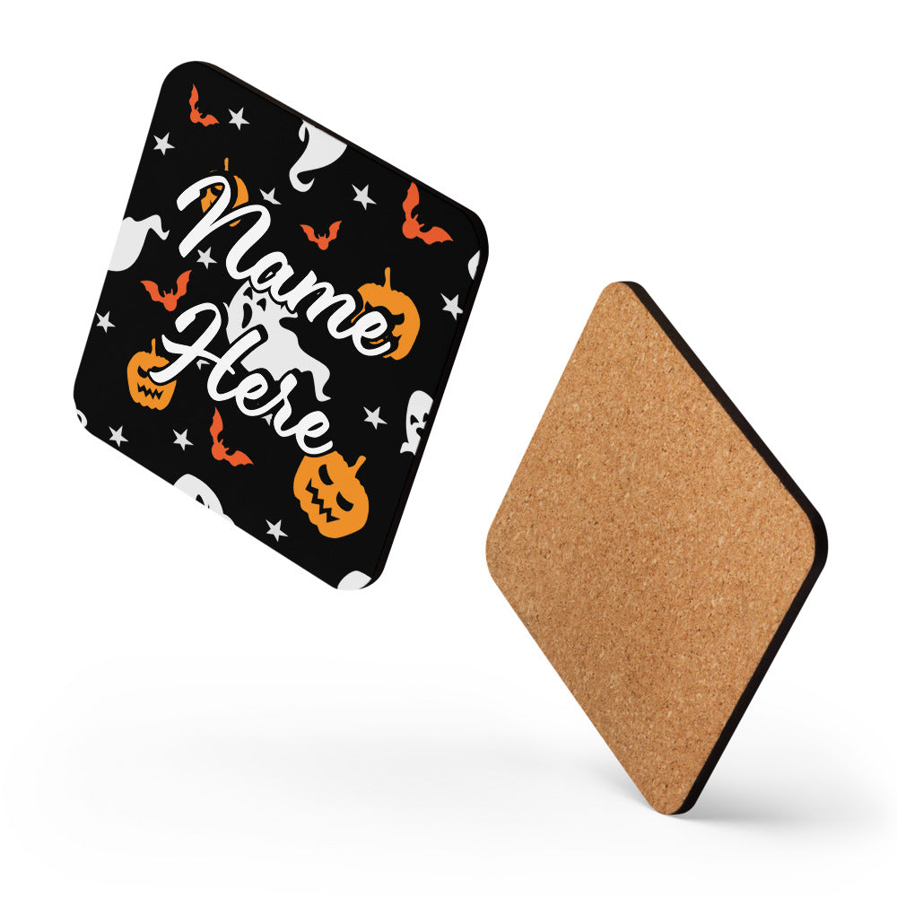 Personalized Halloween Coasters | Wedding, Housewarming Gift | Custom Coaster Set | Extra Thick Coasters | Wedding Favors Coasters