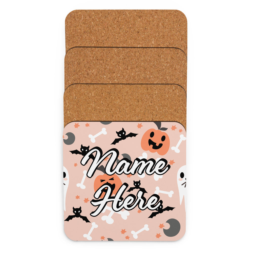 Personalized Halloween Coasters | Wedding, Housewarming Gift | Custom Coaster Set | Extra Thick Coasters | Wedding Favors Coasters