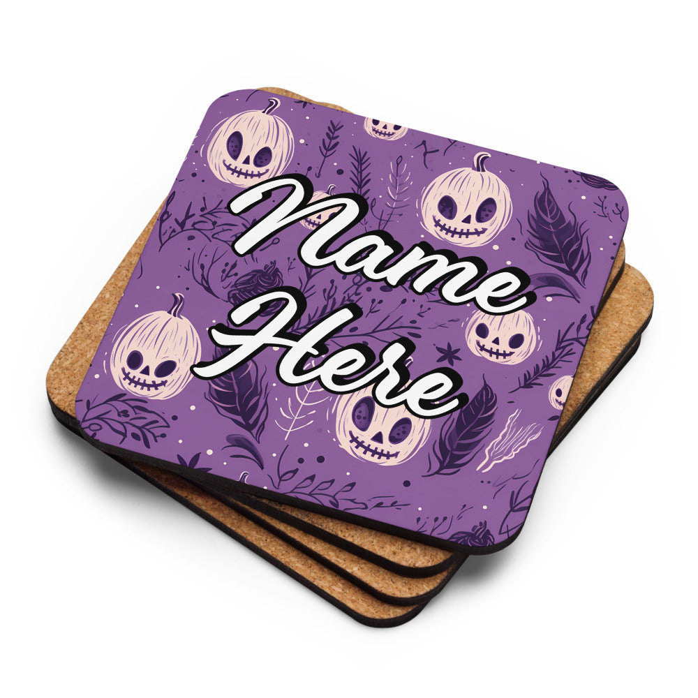 Personalized Halloween Coasters | Wedding, Housewarming Gift | Custom Coaster Set | Extra Thick Coasters | Wedding Favors Coasters