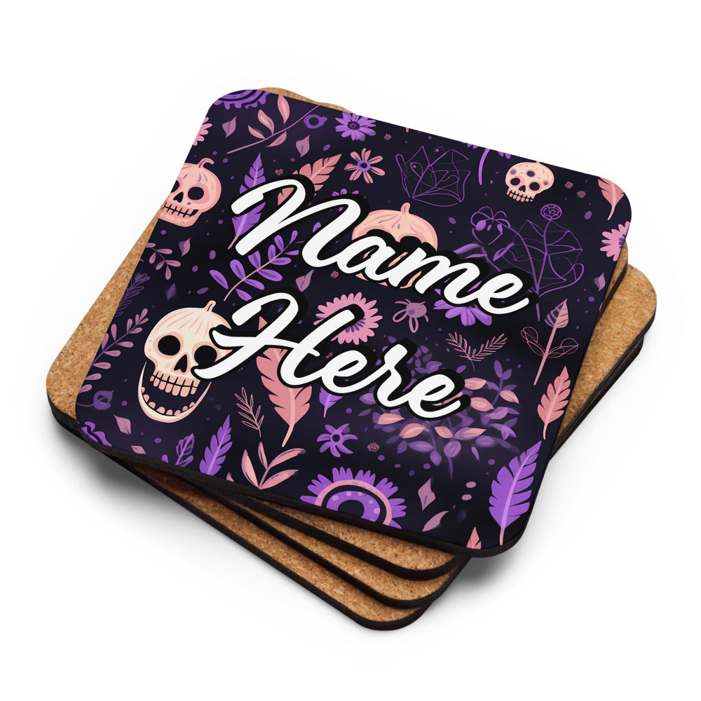 Personalized Halloween Coasters | Wedding, Housewarming Gift | Custom Coaster Set | Extra Thick Coasters | Wedding Favors Coasters