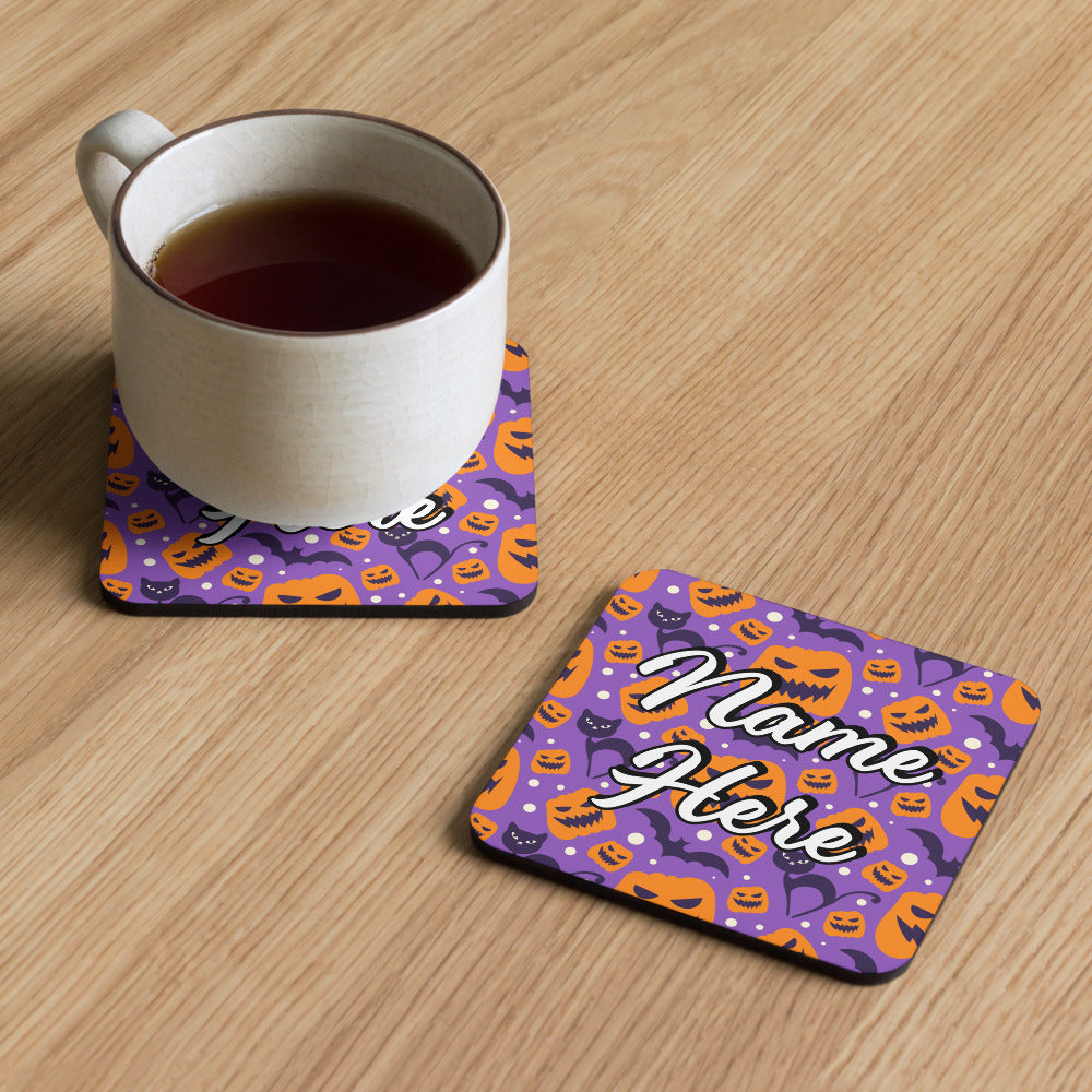 Personalized Halloween Coasters | Wedding, Housewarming Gift | Custom Coaster Set | Extra Thick Coasters | Wedding Favors Coasters