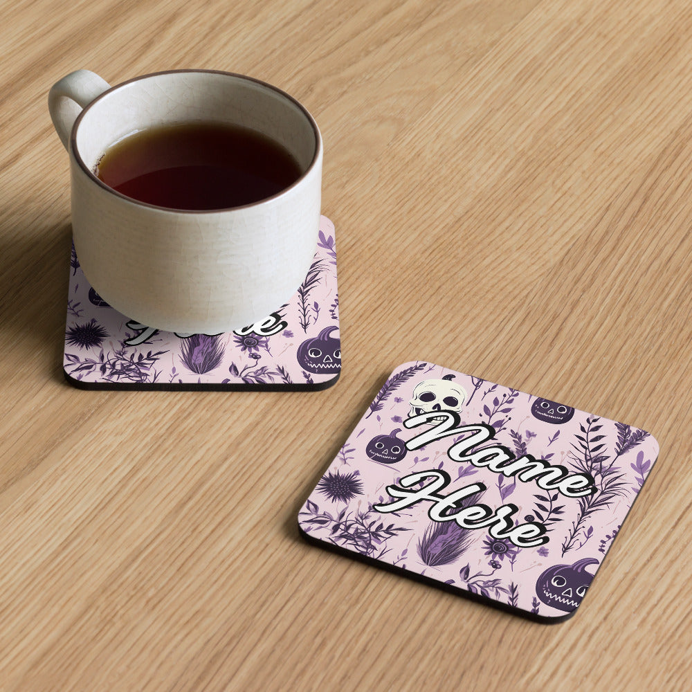 Personalized Halloween Coasters | Wedding, Housewarming Gift | Custom Coaster Set | Extra Thick Coasters | Wedding Favors Coasters