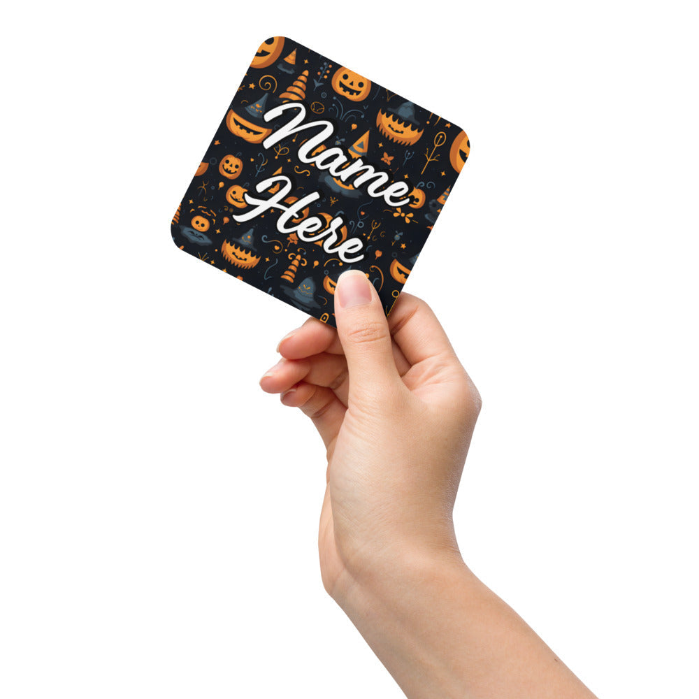 Personalized Halloween Coasters | Wedding, Housewarming Gift | Custom Coaster Set | Extra Thick Coasters | Wedding Favors Coasters