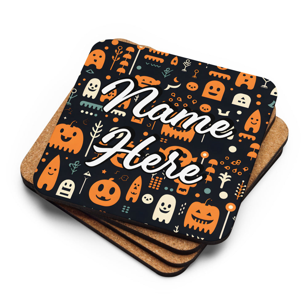 Personalized Halloween Coasters | Wedding, Housewarming Gift | Custom Coaster Set | Extra Thick Coasters | Wedding Favors Coasters