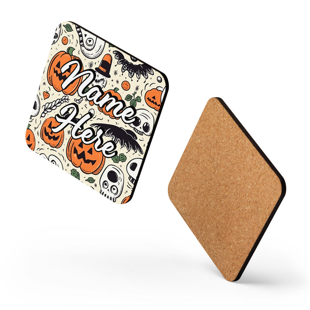 Personalized Halloween Coasters | Wedding, Housewarming Gift | Custom Coaster Set | Extra Thick Coasters | Wedding Favors Coasters