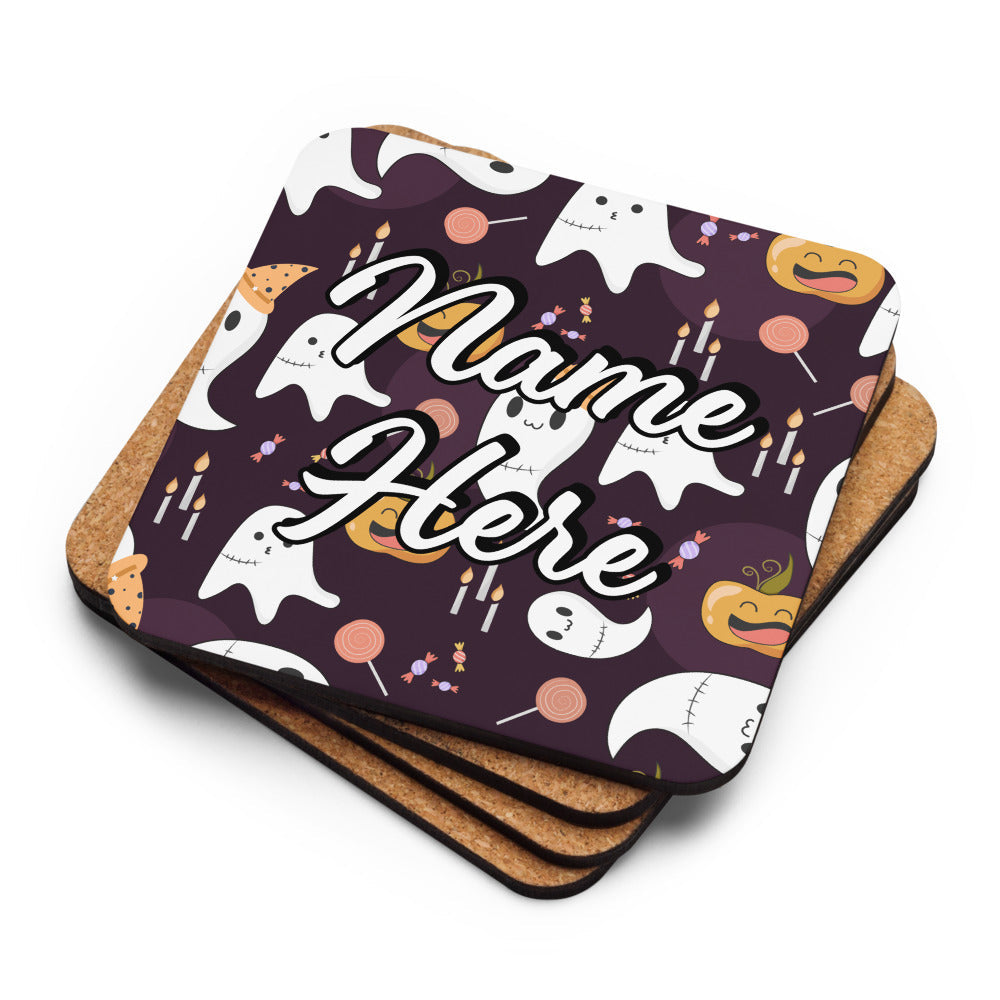 Personalized Halloween Coasters | Wedding, Housewarming Gift | Custom Coaster Set | Extra Thick Coasters | Wedding Favors Coasters