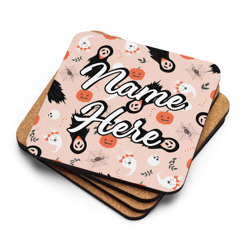 Personalized Halloween Coasters | Wedding, Housewarming Gift | Custom Coaster Set | Extra Thick Coasters | Wedding Favors Coasters