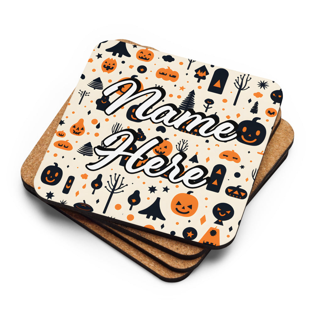 Personalized Halloween Coasters | Wedding, Housewarming Gift | Custom Coaster Set | Extra Thick Coasters | Wedding Favors Coasters