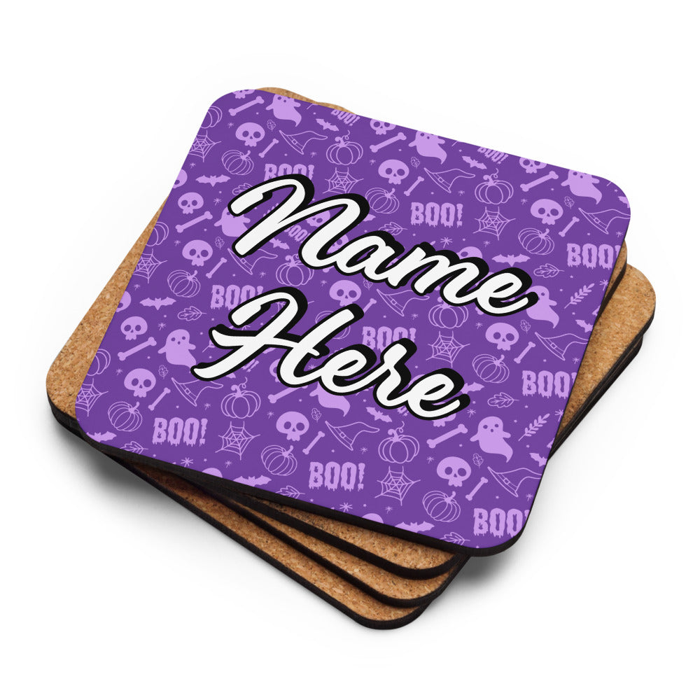 Personalized Halloween Coasters | Wedding, Housewarming Gift | Custom Coaster Set | Extra Thick Coasters | Wedding Favors Coasters