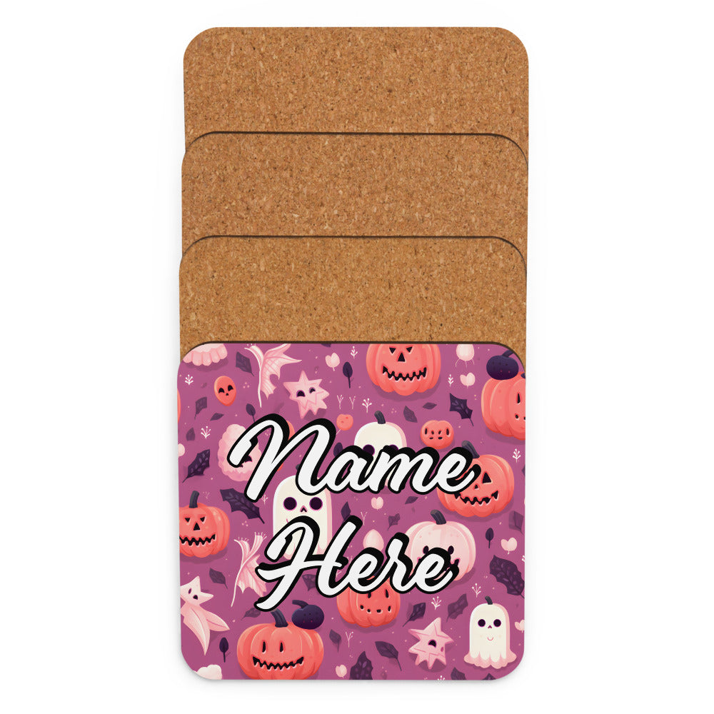 Personalized Halloween Coasters | Wedding, Housewarming Gift | Custom Coaster Set | Extra Thick Coasters | Wedding Favors Coasters