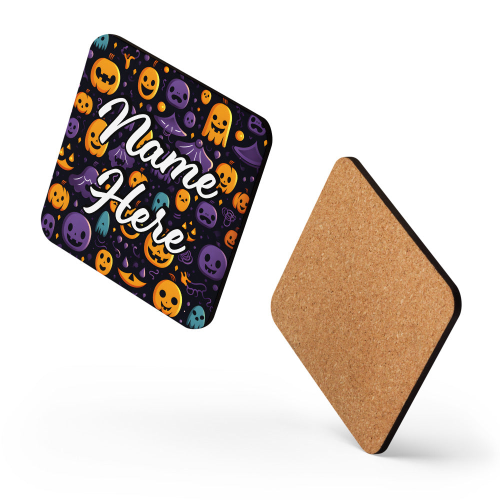 Personalized Halloween Coasters | Wedding, Housewarming Gift | Custom Coaster Set | Extra Thick Coasters | Wedding Favors Coasters