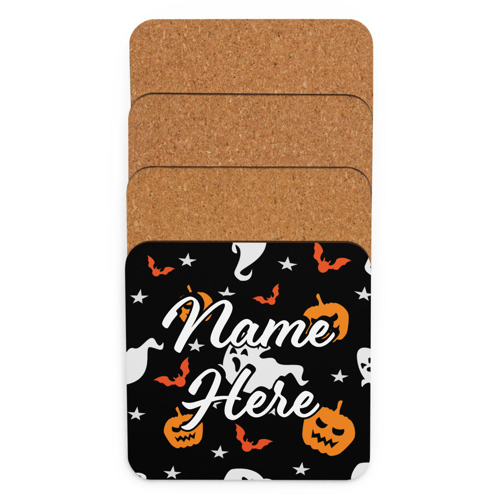 Personalized Halloween Coasters | Wedding, Housewarming Gift | Custom Coaster Set | Extra Thick Coasters | Wedding Favors Coasters