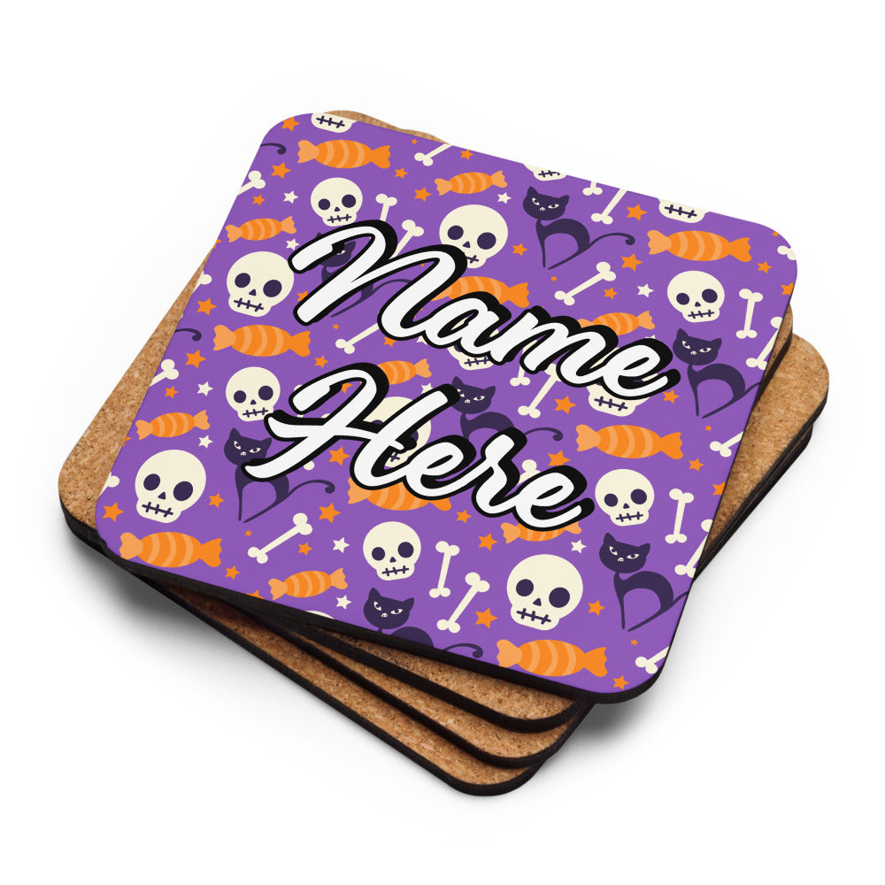 Personalized Halloween Coasters | Wedding, Housewarming Gift | Custom Coaster Set | Extra Thick Coasters | Wedding Favors Coasters