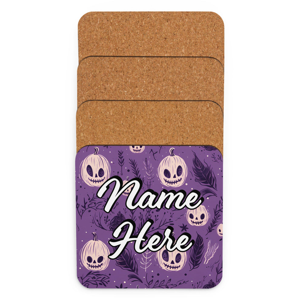 Personalized Halloween Coasters | Wedding, Housewarming Gift | Custom Coaster Set | Extra Thick Coasters | Wedding Favors Coasters