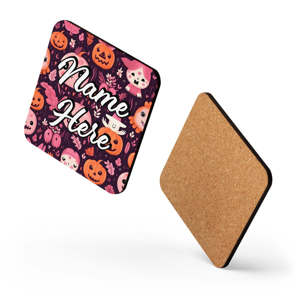 Personalized Halloween Coasters | Wedding, Housewarming Gift | Custom Coaster Set | Extra Thick Coasters | Wedding Favors Coasters