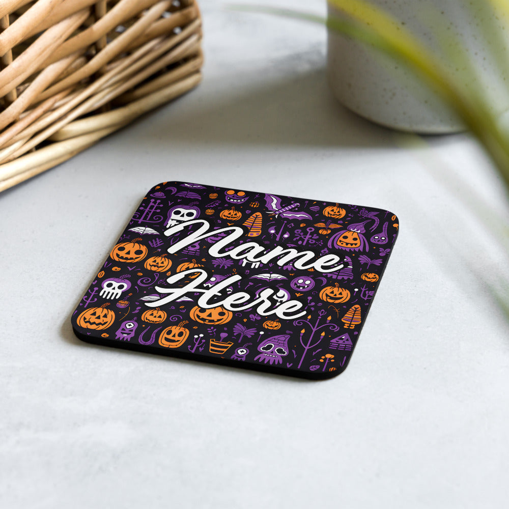 Personalized Halloween Coasters | Wedding, Housewarming Gift | Custom Coaster Set | Extra Thick Coasters | Wedding Favors Coasters