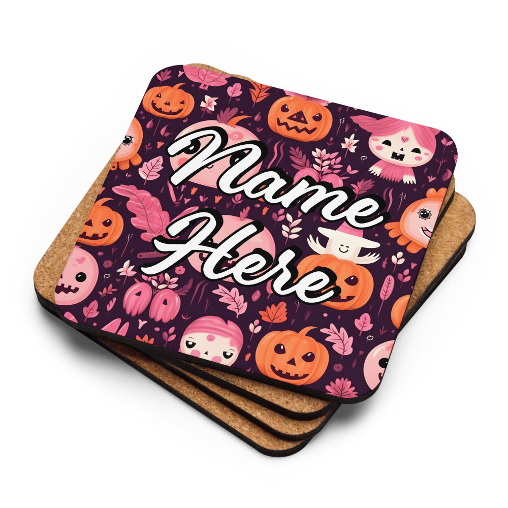 Personalized Halloween Coasters | Wedding, Housewarming Gift | Custom Coaster Set | Extra Thick Coasters | Wedding Favors Coasters