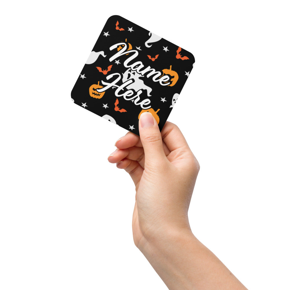 Personalized Halloween Coasters | Wedding, Housewarming Gift | Custom Coaster Set | Extra Thick Coasters | Wedding Favors Coasters