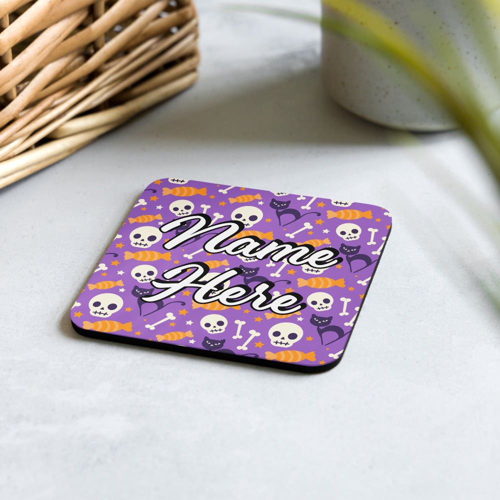 Personalized Halloween Coasters | Wedding, Housewarming Gift | Custom Coaster Set | Extra Thick Coasters | Wedding Favors Coasters