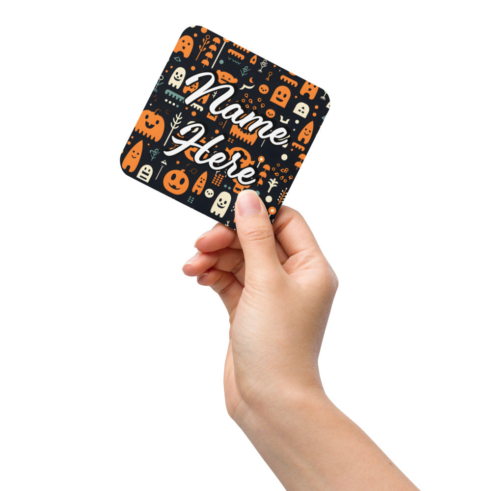 Personalized Halloween Coasters | Wedding, Housewarming Gift | Custom Coaster Set | Extra Thick Coasters | Wedding Favors Coasters