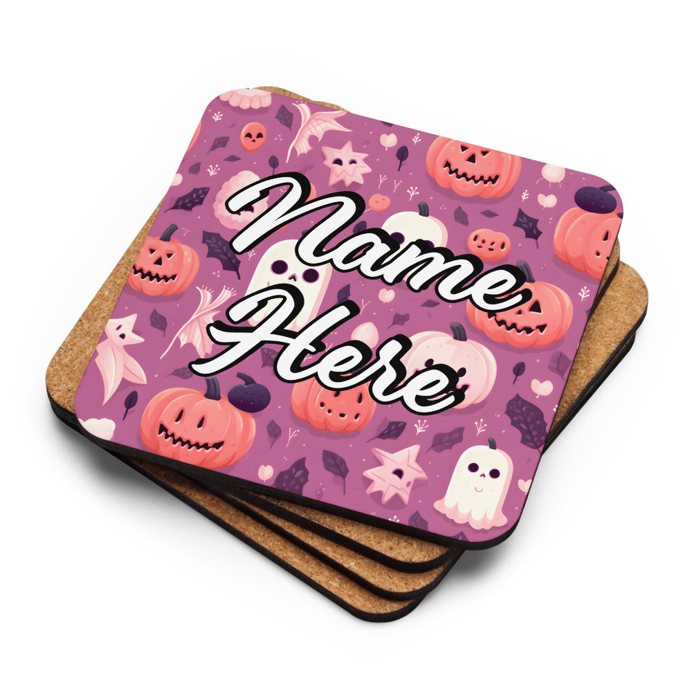 Personalized Halloween Coasters | Wedding, Housewarming Gift | Custom Coaster Set | Extra Thick Coasters | Wedding Favors Coasters