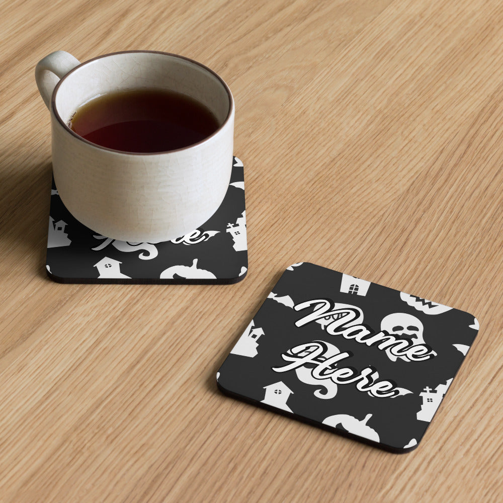 Personalized Halloween Coasters | Wedding, Housewarming Gift | Custom Coaster Set | Extra Thick Coasters | Wedding Favors Coasters