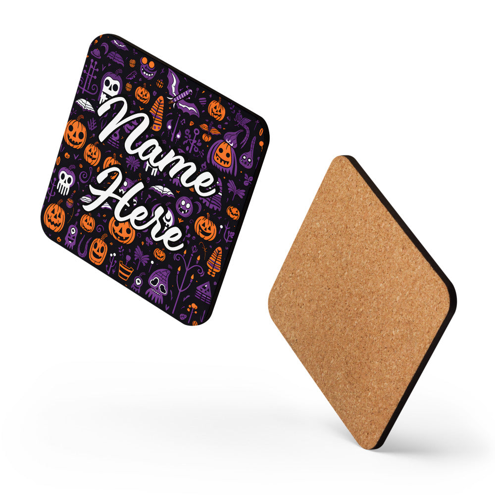 Personalized Halloween Coasters | Wedding, Housewarming Gift | Custom Coaster Set | Extra Thick Coasters | Wedding Favors Coasters