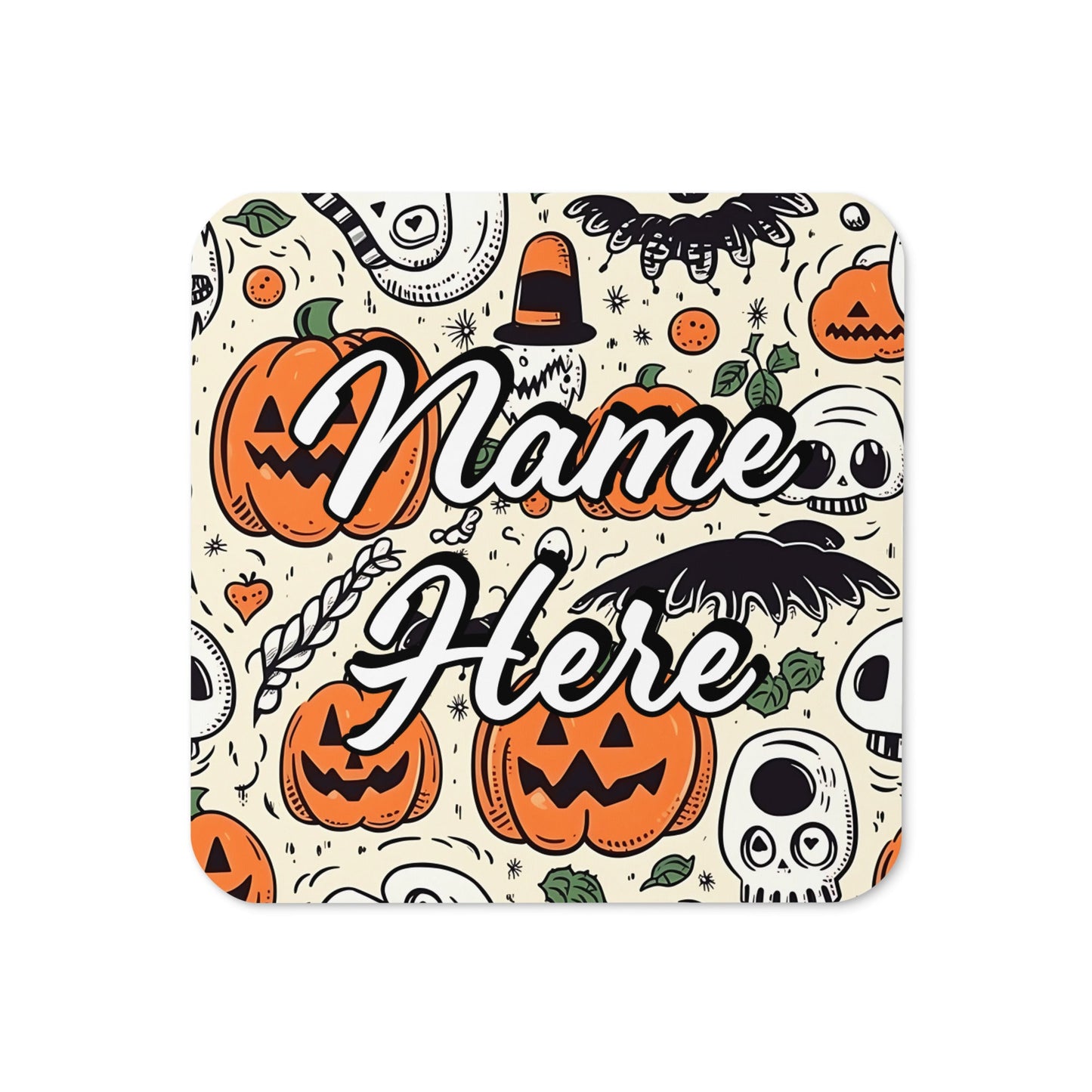 Personalized Halloween Coasters | Wedding, Housewarming Gift | Custom Coaster Set | Extra Thick Coasters | Wedding Favors Coasters