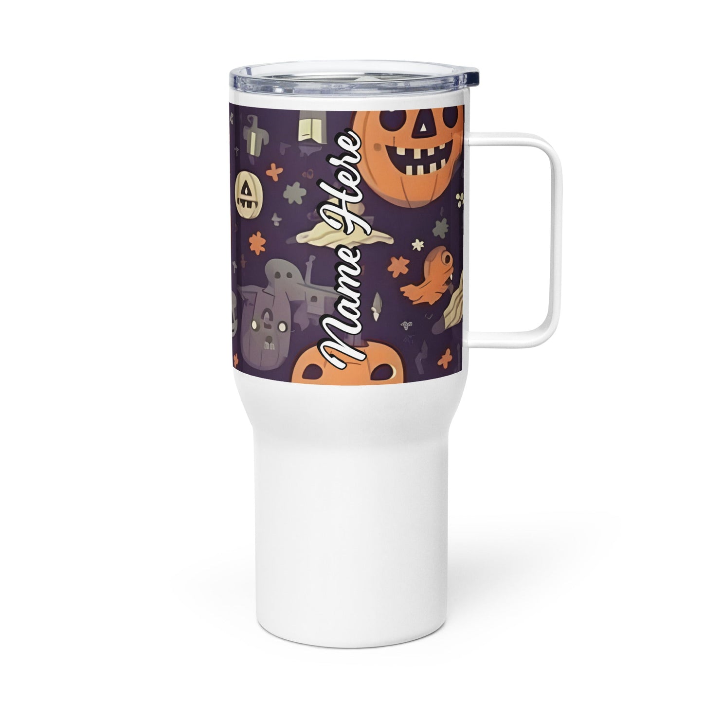 Spooky & Cute Personalized Travel Mugs | Customizable Drinkware On the Go | Travel mug with a handle