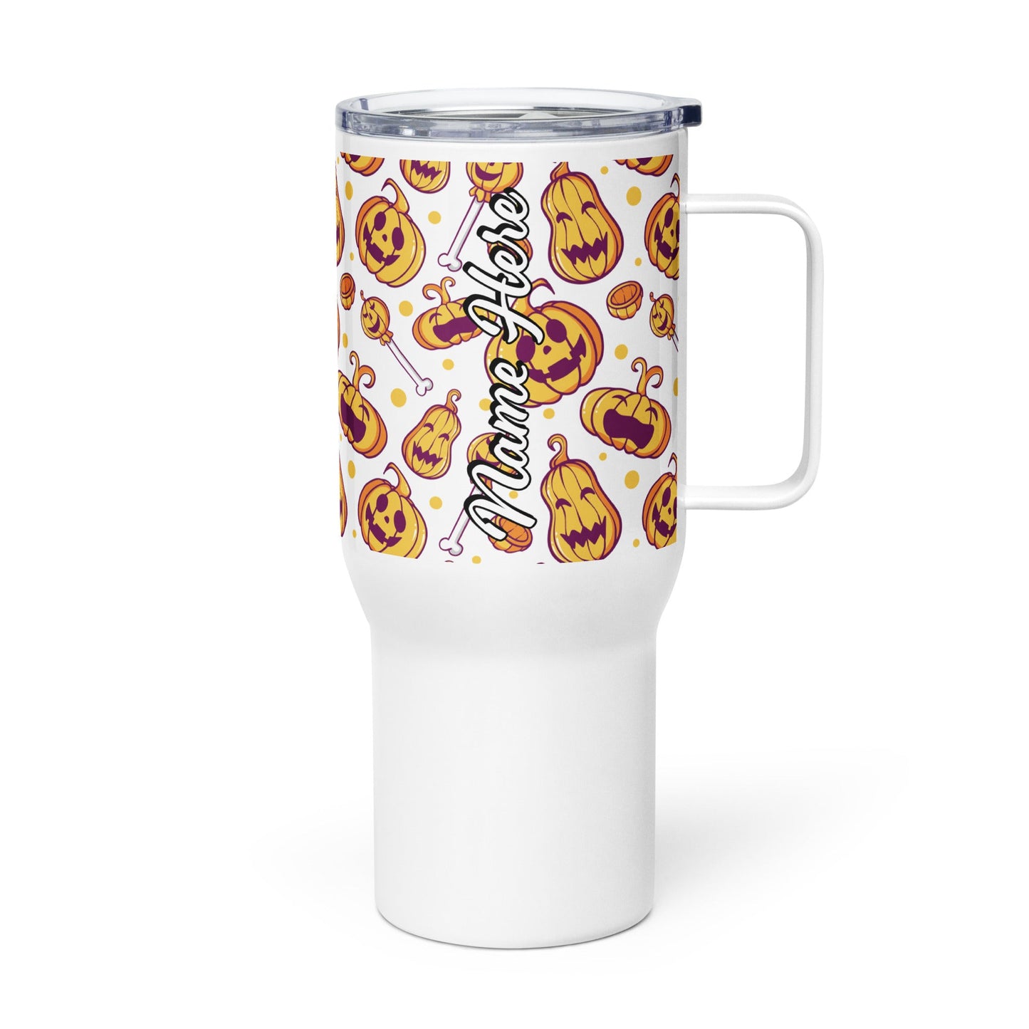 Spooky & Cute Personalized Travel Mugs | Customizable Drinkware On the Go | Travel mug with a handle