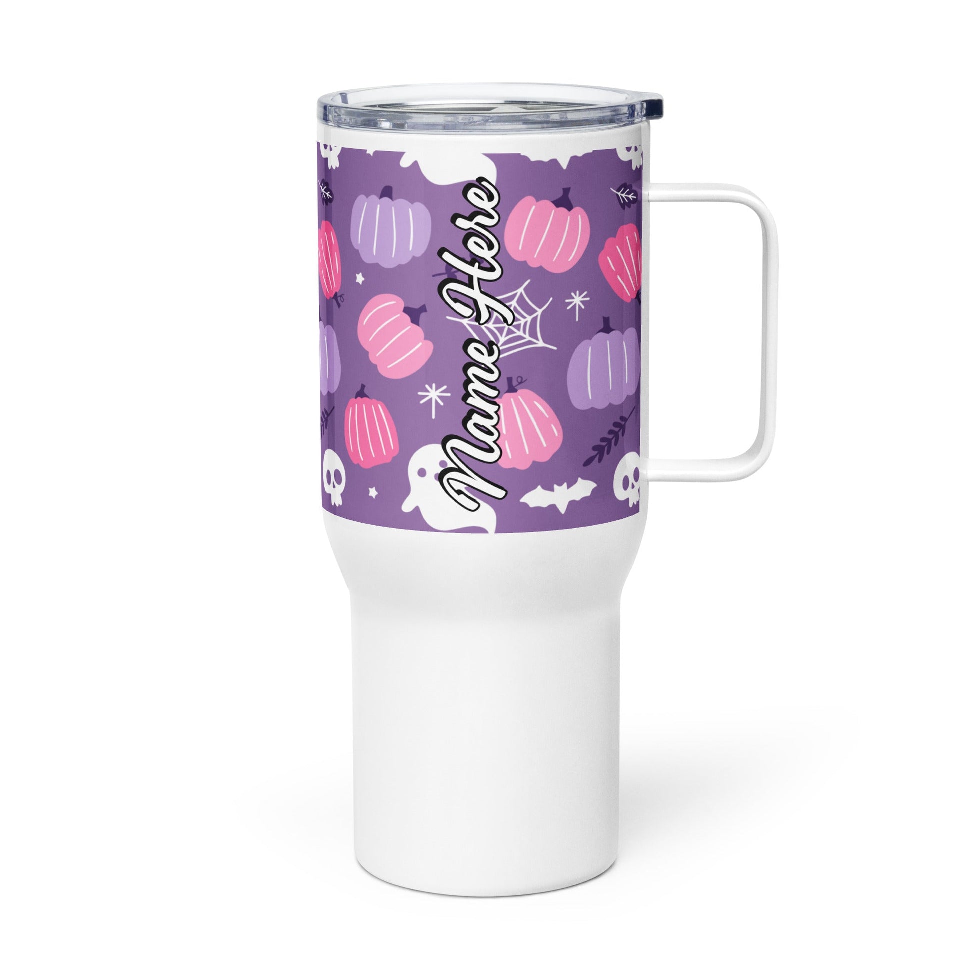 Spooky & Cute Personalized Travel Mugs | Customizable Drinkware On the Go | Travel mug with a handle