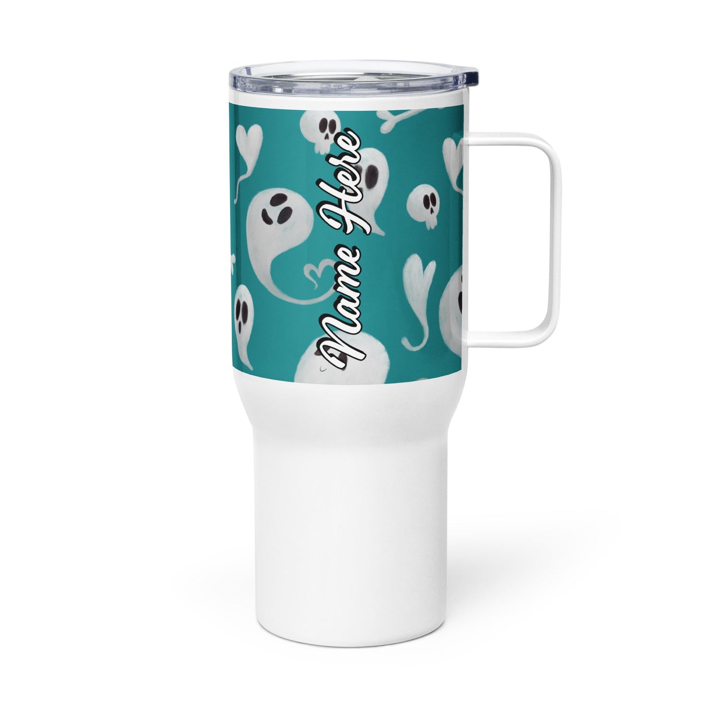 Spooky & Cute Personalized Travel Mugs | Customizable Drinkware On the Go | Travel mug with a handle