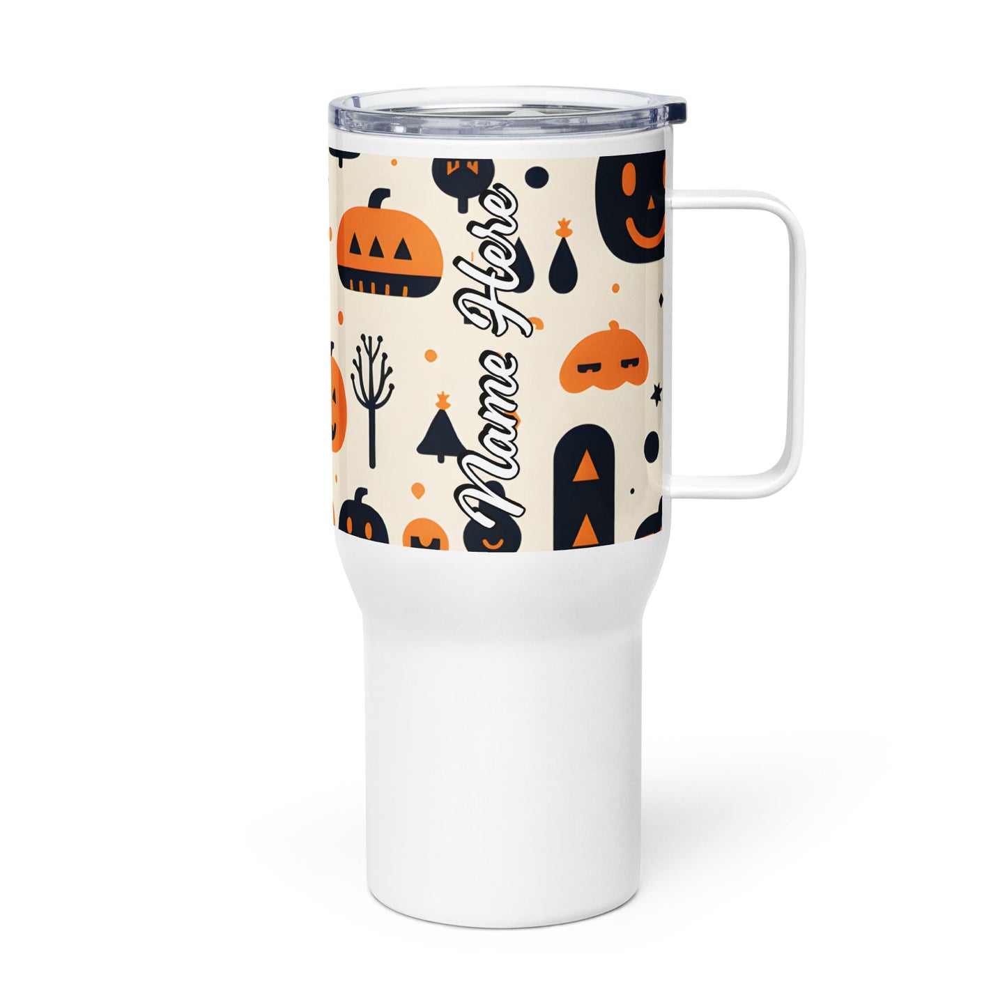 Spooky & Cute Personalized Travel Mugs | Customizable Drinkware On the Go | Travel mug with a handle