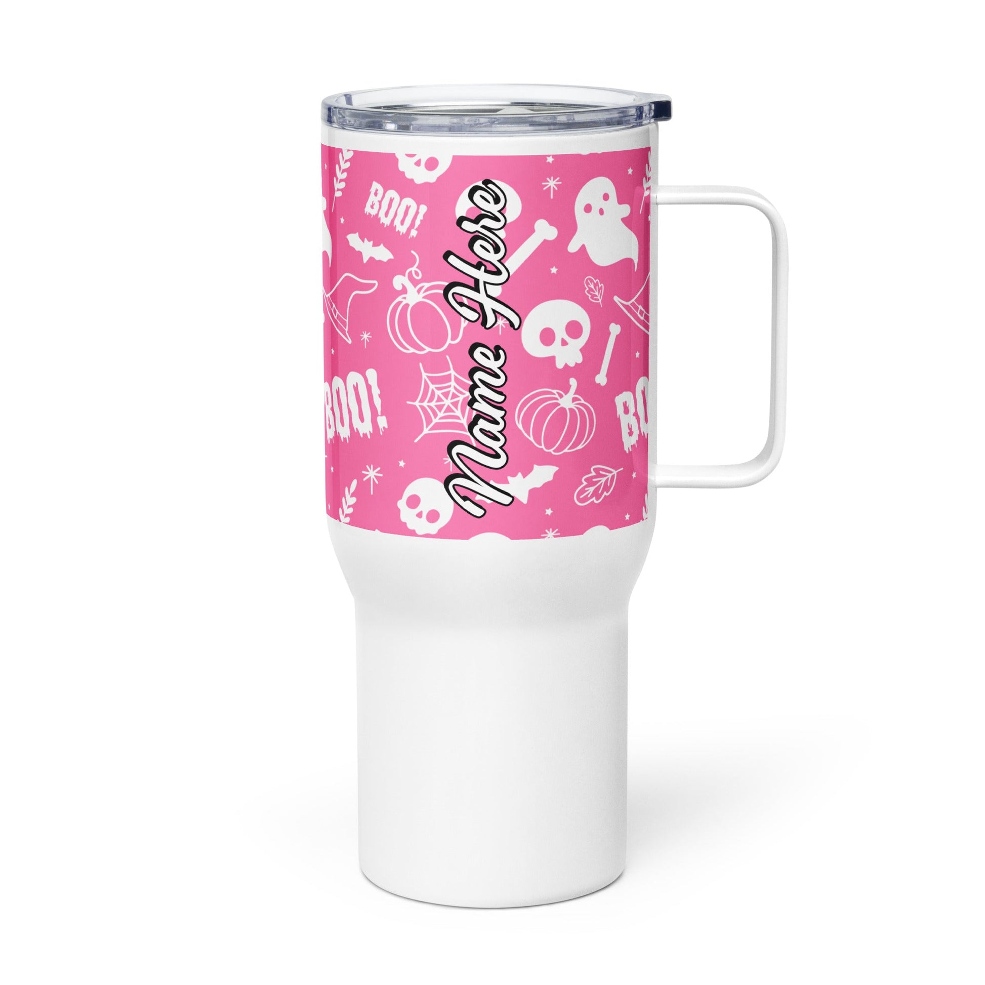 Spooky & Cute Personalized Travel Mugs | Customizable Drinkware On the Go | Travel mug with a handle