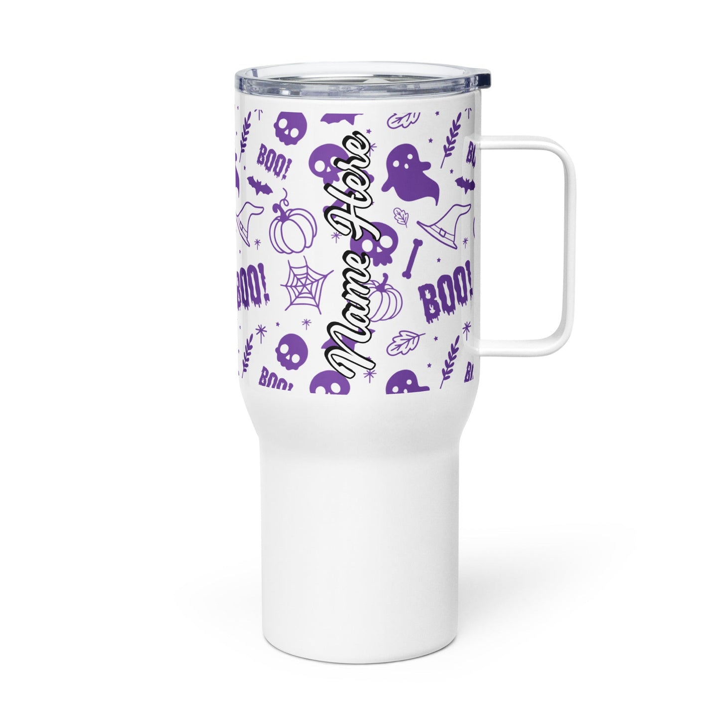 Spooky & Cute Personalized Travel Mugs | Customizable Drinkware On the Go | Travel mug with a handle