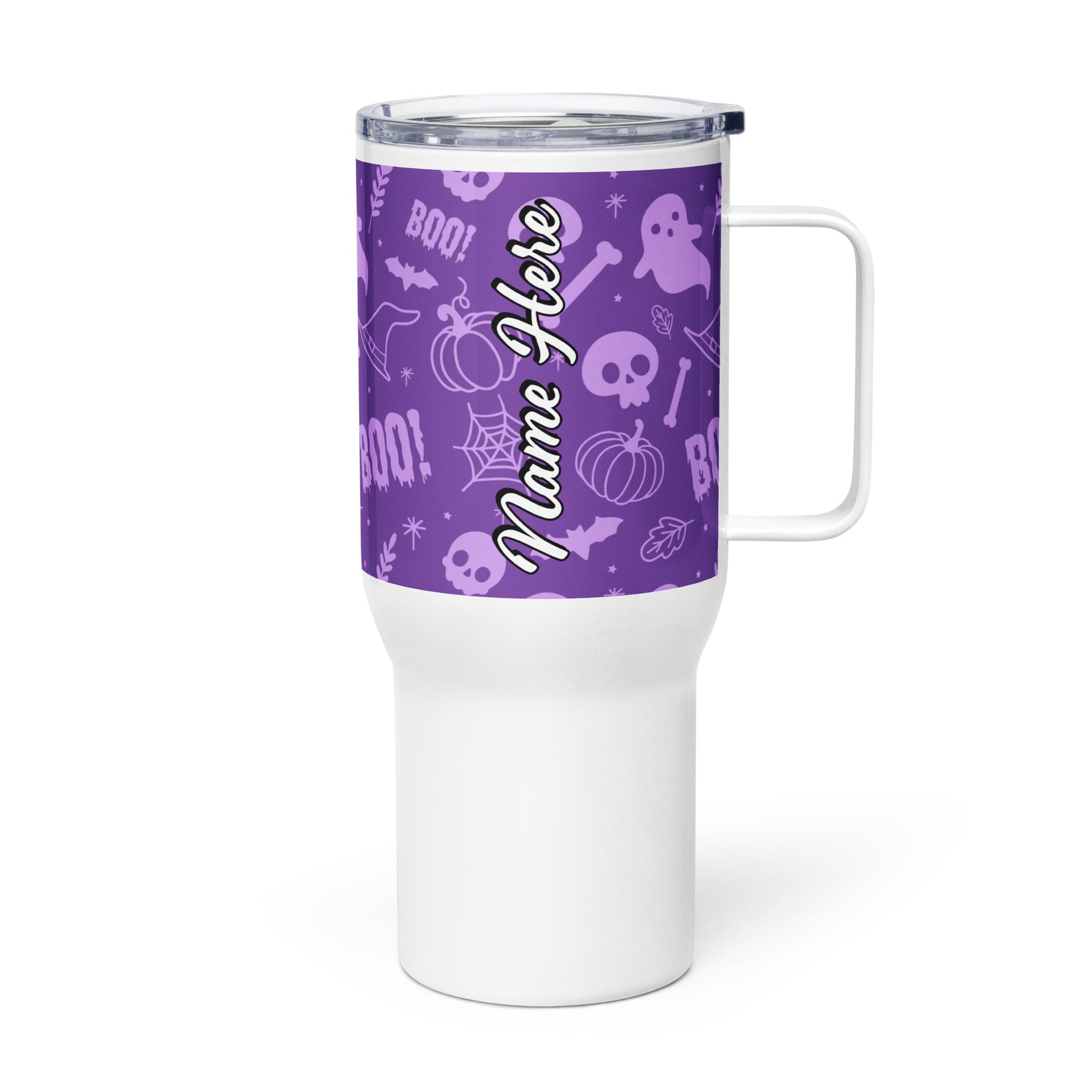 Spooky & Cute Personalized Travel Mugs | Customizable Drinkware On the Go | Travel mug with a handle