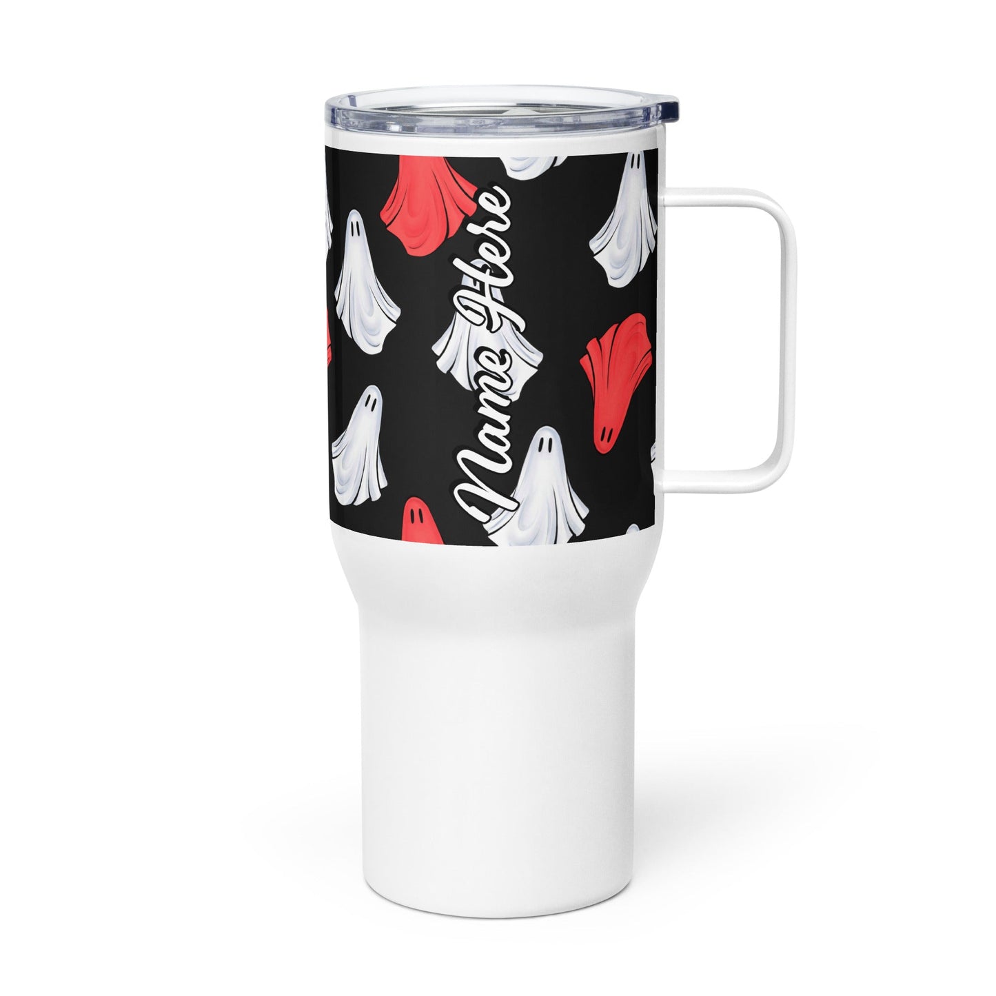 Spooky & Cute Personalized Travel Mugs | Customizable Drinkware On the Go | Travel mug with a handle