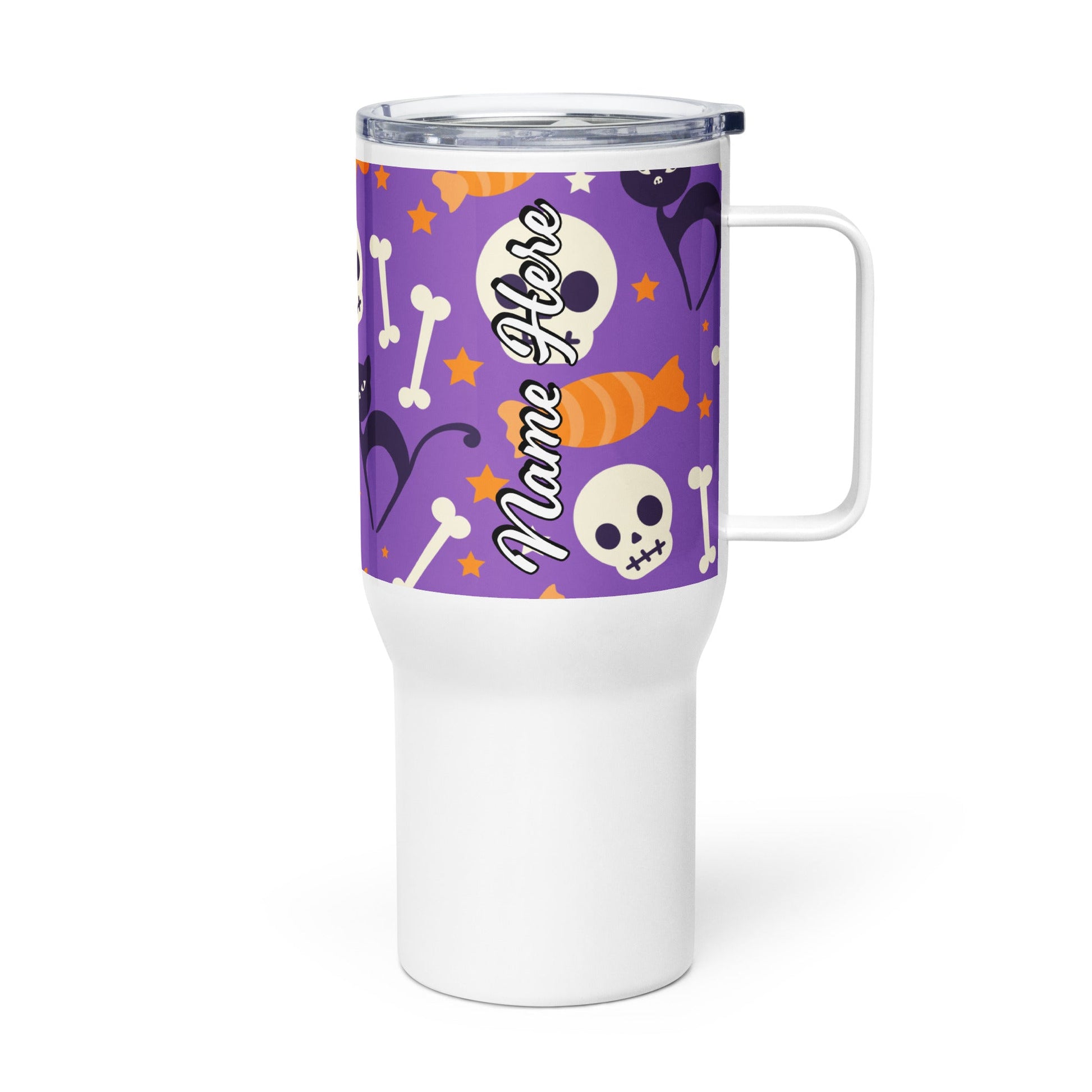 Spooky & Cute Personalized Travel Mugs | Customizable Drinkware On the Go | Travel mug with a handle