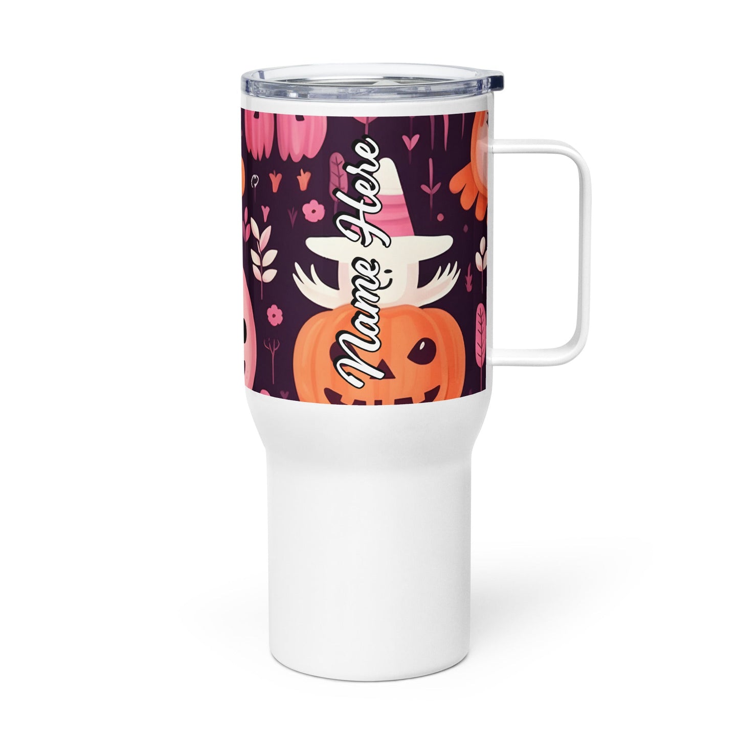 Spooky & Cute Personalized Travel Mugs | Customizable Drinkware On the Go | Travel mug with a handle